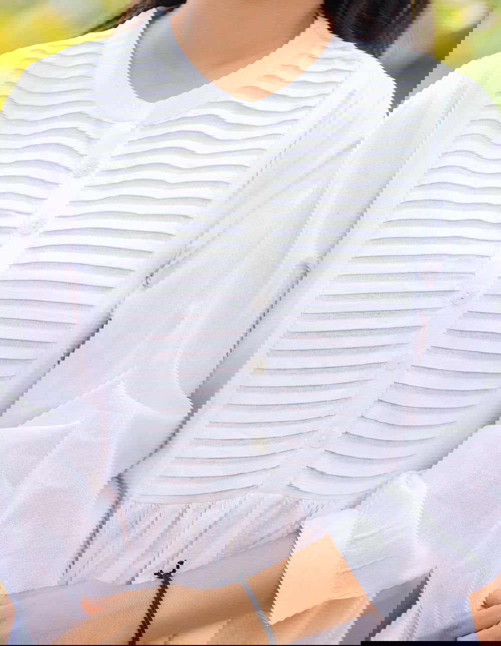 Pastel White Cotton Tunic Top
