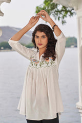 White Embroidered Tunic